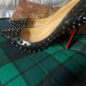 Black Red Bottoms Studded Women's Shoes